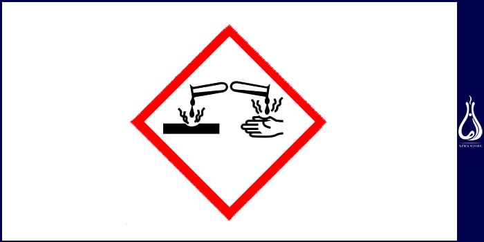 علامت خطر مواد شیمیایی خورنده